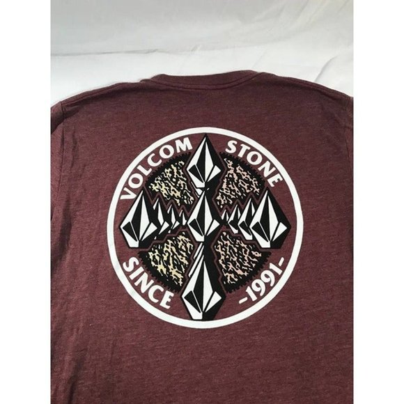 Volcom Shirt Mens sz Small Red Graphic Short Sleeve Cotton T-Shirt - Picture 5 of 6